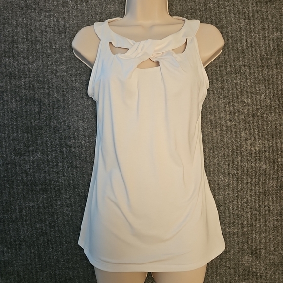 INC International Concepts Women's Sleeveless Top with detailed Neckline - Picture 2 of 5